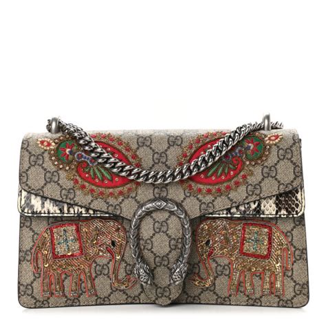 gucci dionysus elephant|GUCCI GG Supreme Monogram Elaphe Elephant Embroidered .